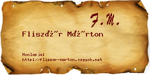 Fliszár Márton névjegykártya
