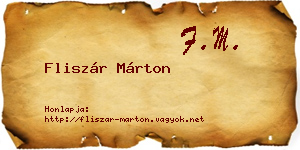 Fliszár Márton névjegykártya