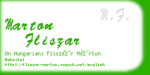 marton fliszar business card